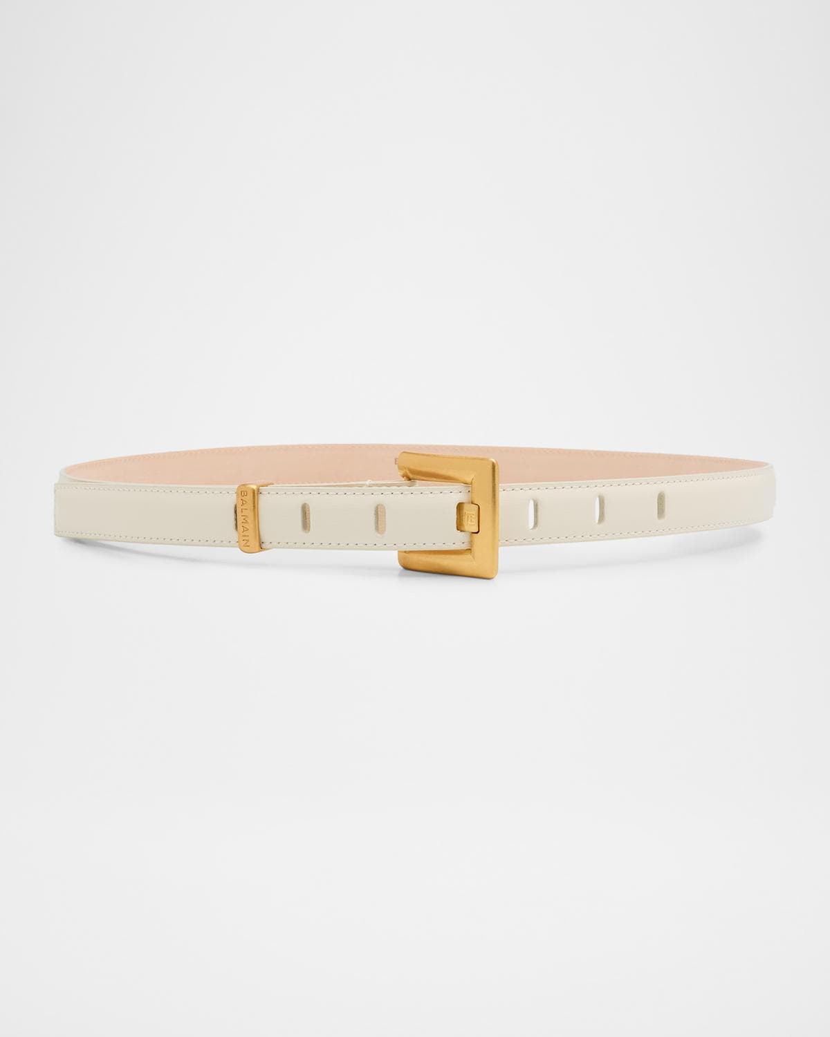 Balmain Anthem Narrow Leather Belt