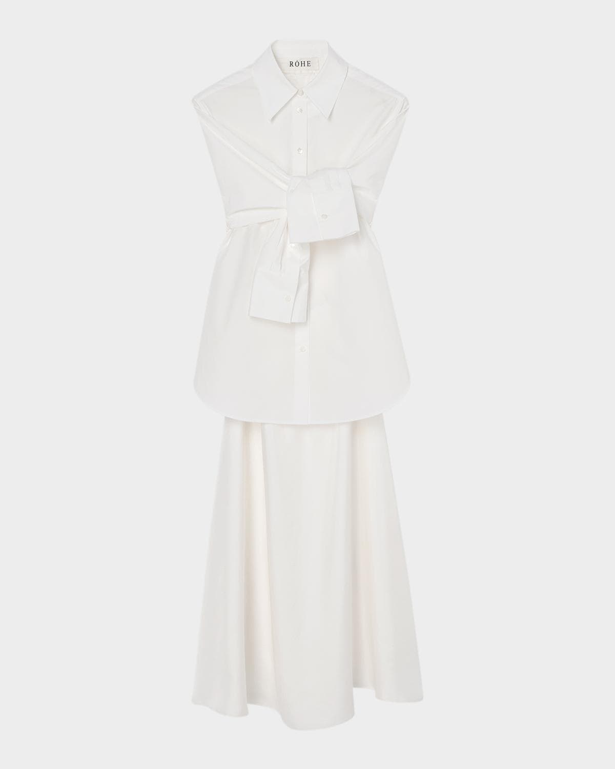 Róhe Silk-Poplin Combo Gilet Maxi Dress · 34 FR (2 US)