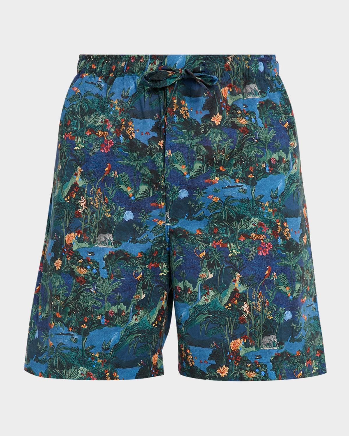 Derek Rose Men's Cotton Batiste Jungle Print Lounge Shorts