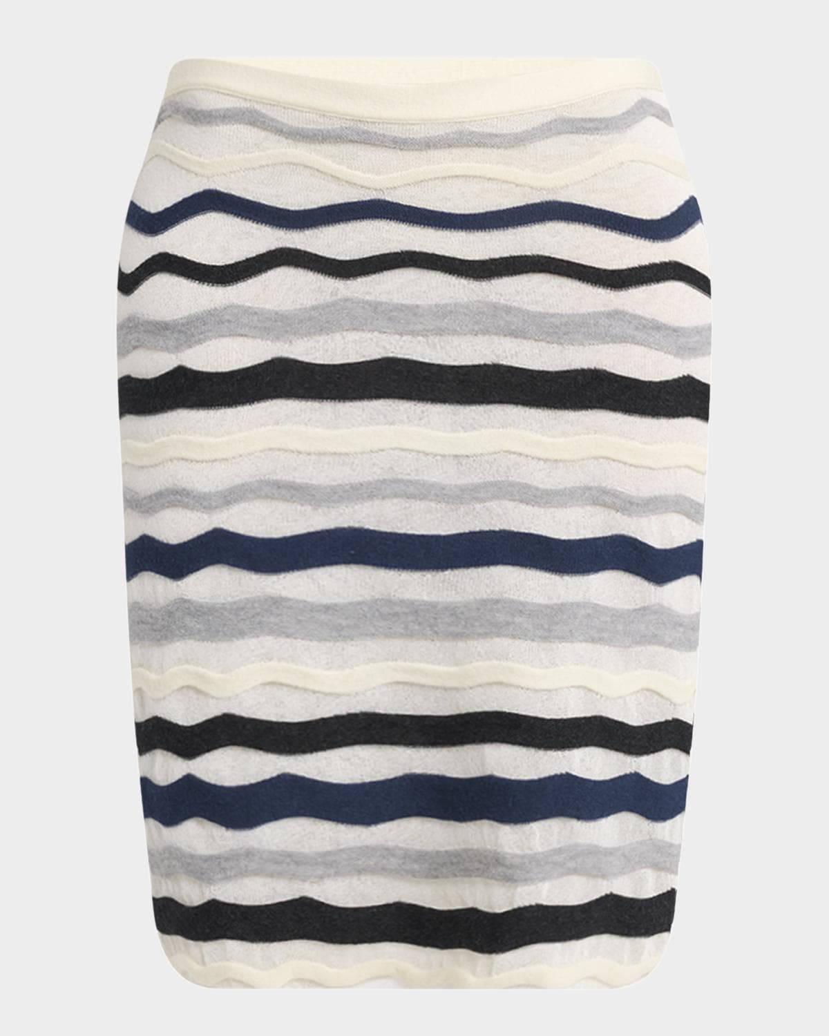 Bottega Veneta Zigzag Striped Knitwear Skirt