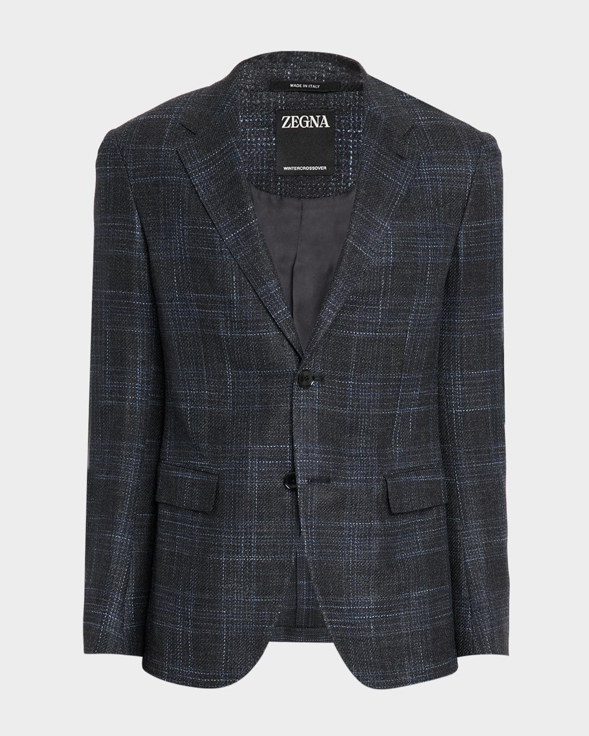 ZEGNA Men's Winter Crossover Check Single-Breasted Sport Coat