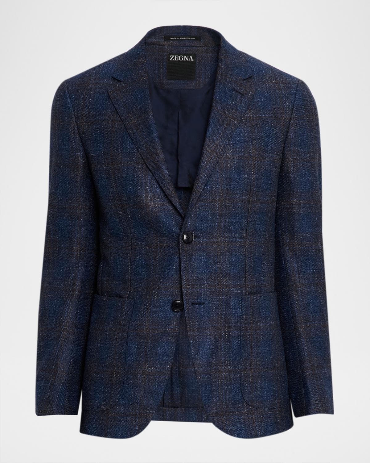 ZEGNA Men's Check Woven Patch-Pocket Sport Coat
