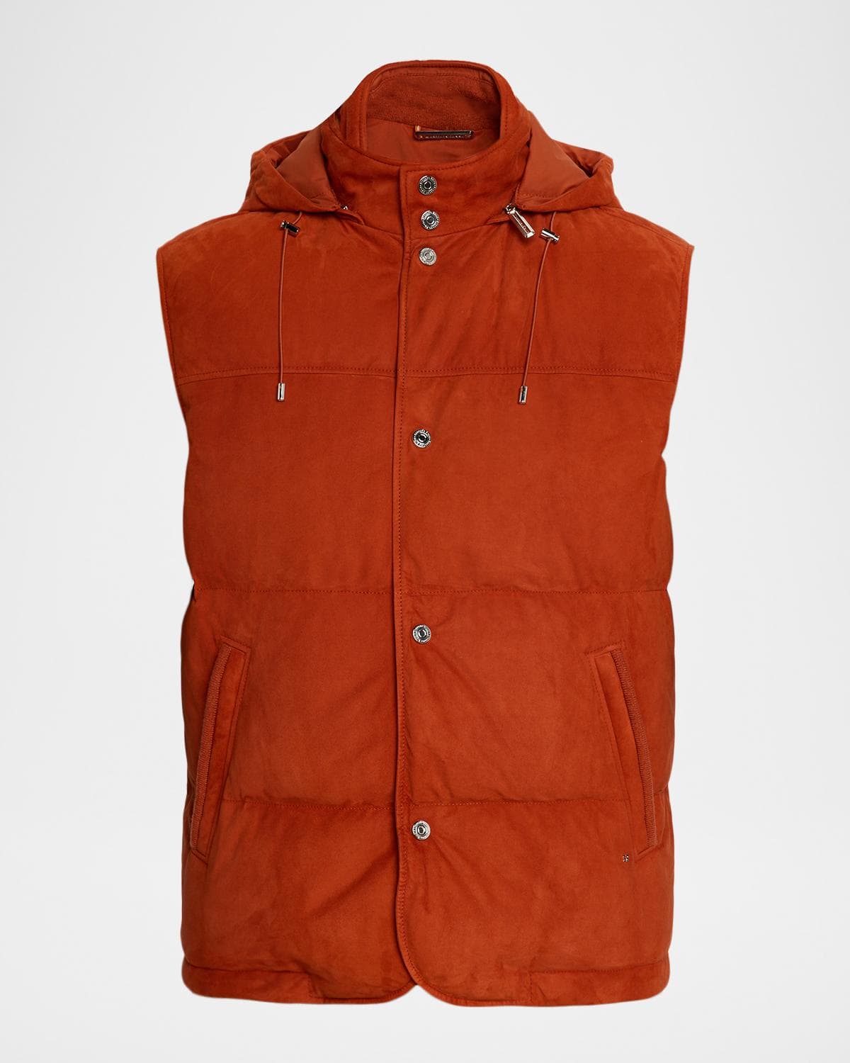 Stefano Ricci Men's Suede Hooded Snap-Front Vest