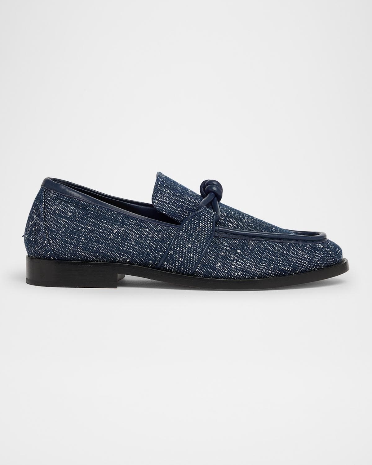 Bottega Veneta Astaire Denim Boucle Knot Loafers