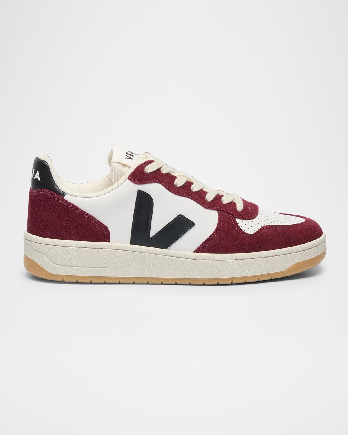 VEJA V-10 Bicolor Leather Low-Top Sneakers