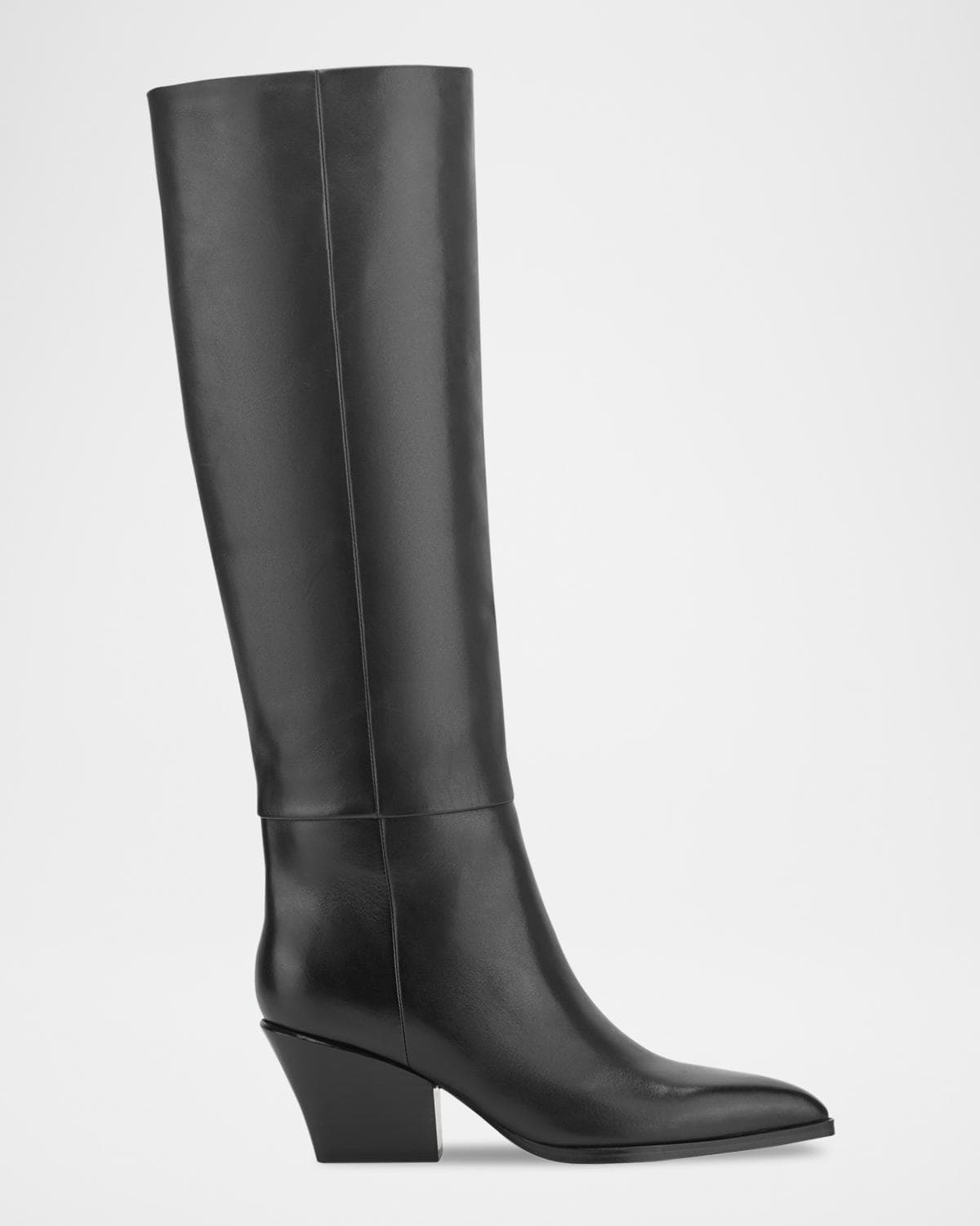 Marc Fisher LTD Tarrie Stacked Heel Leather Knee-High Boots · 7B / 37EU