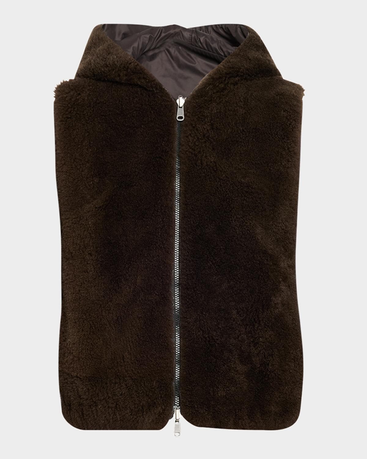 Brunello Cucinelli Reversible Hooded Goat Vest · 42 IT (6 US)