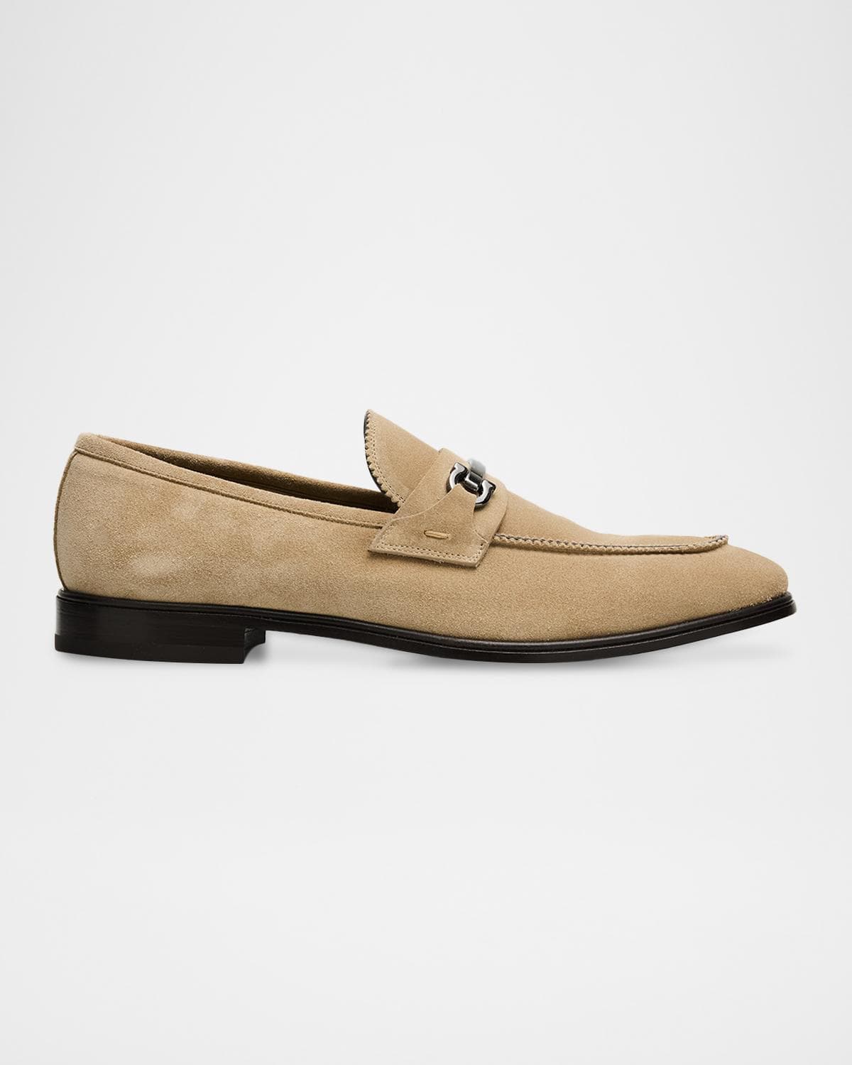 FERRAGAMO Men's Bentley Gancini Bit Suede Moccasins