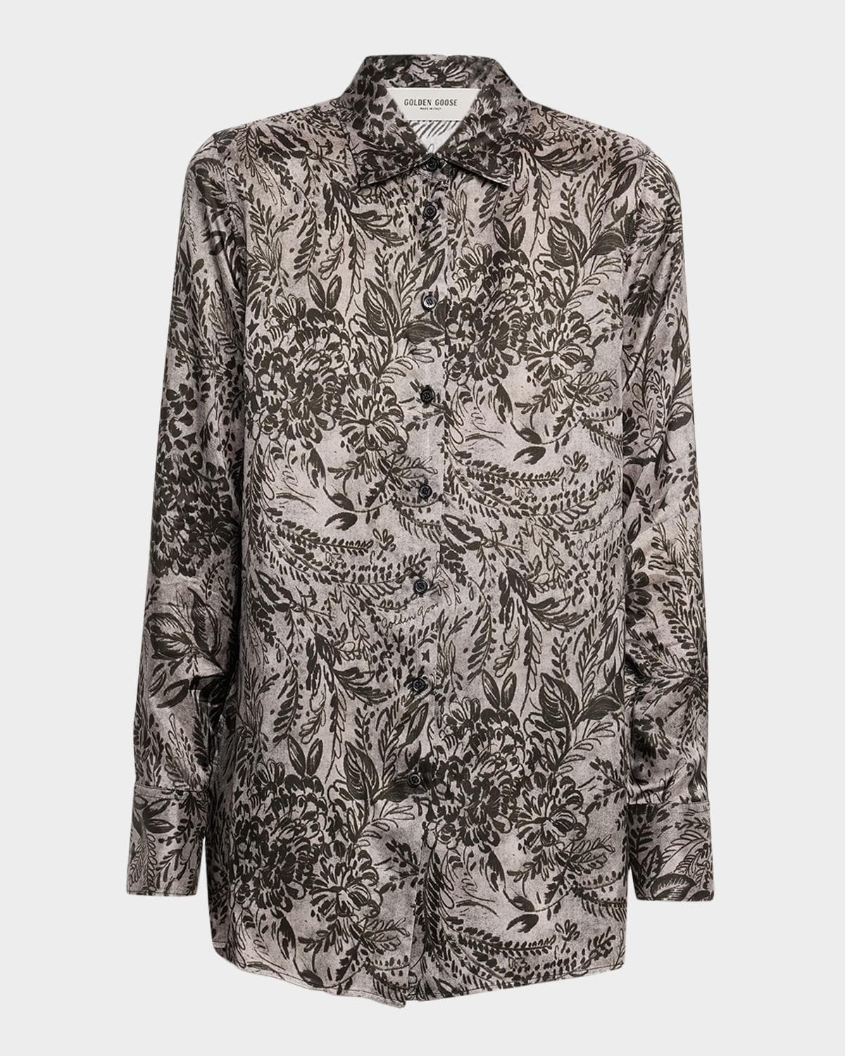 Golden Goose Golden Floral Viscose Twill Shirt