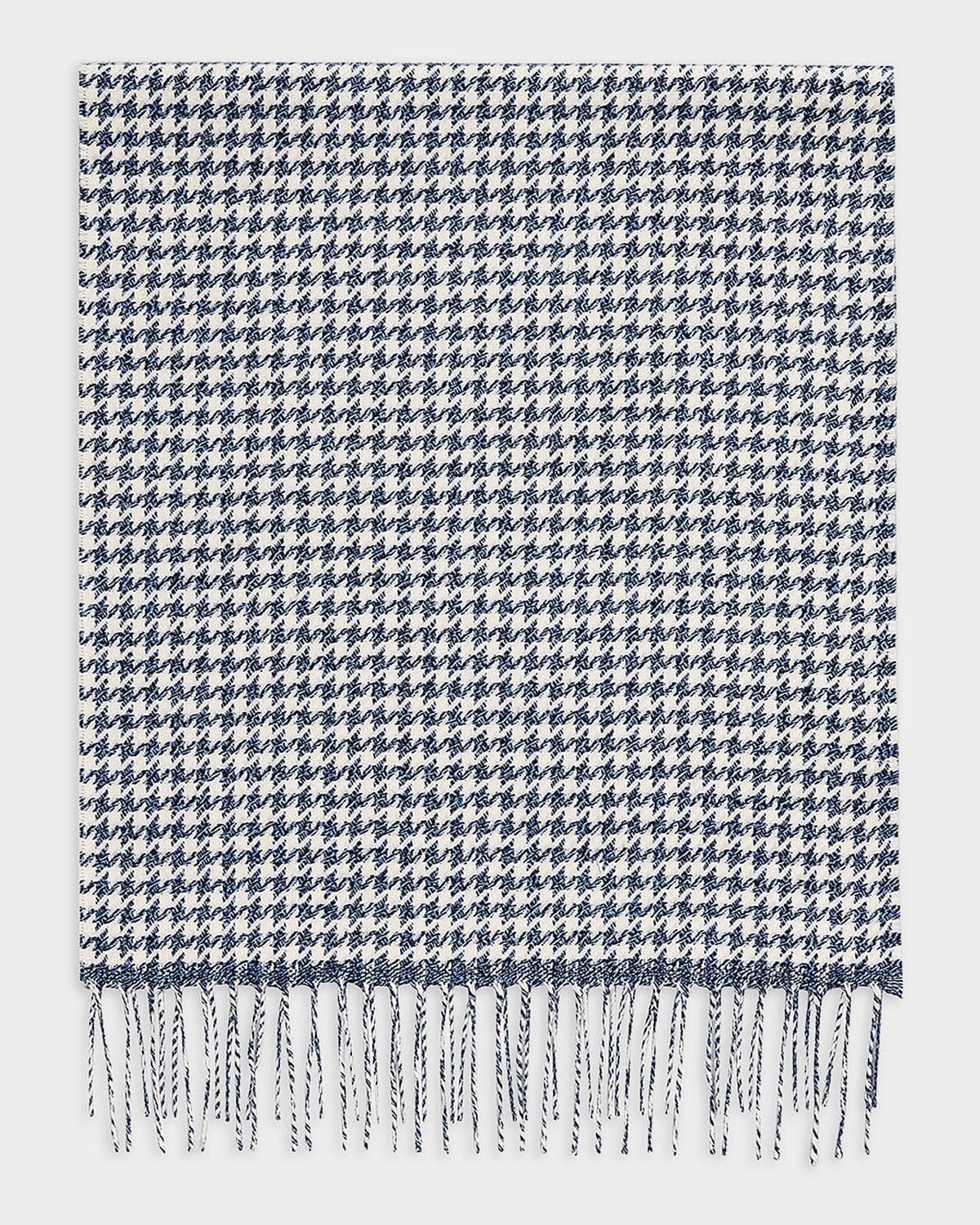 PIACENZA 1733 Men's Silk and Cashmere Twist Houndstooth Scarf