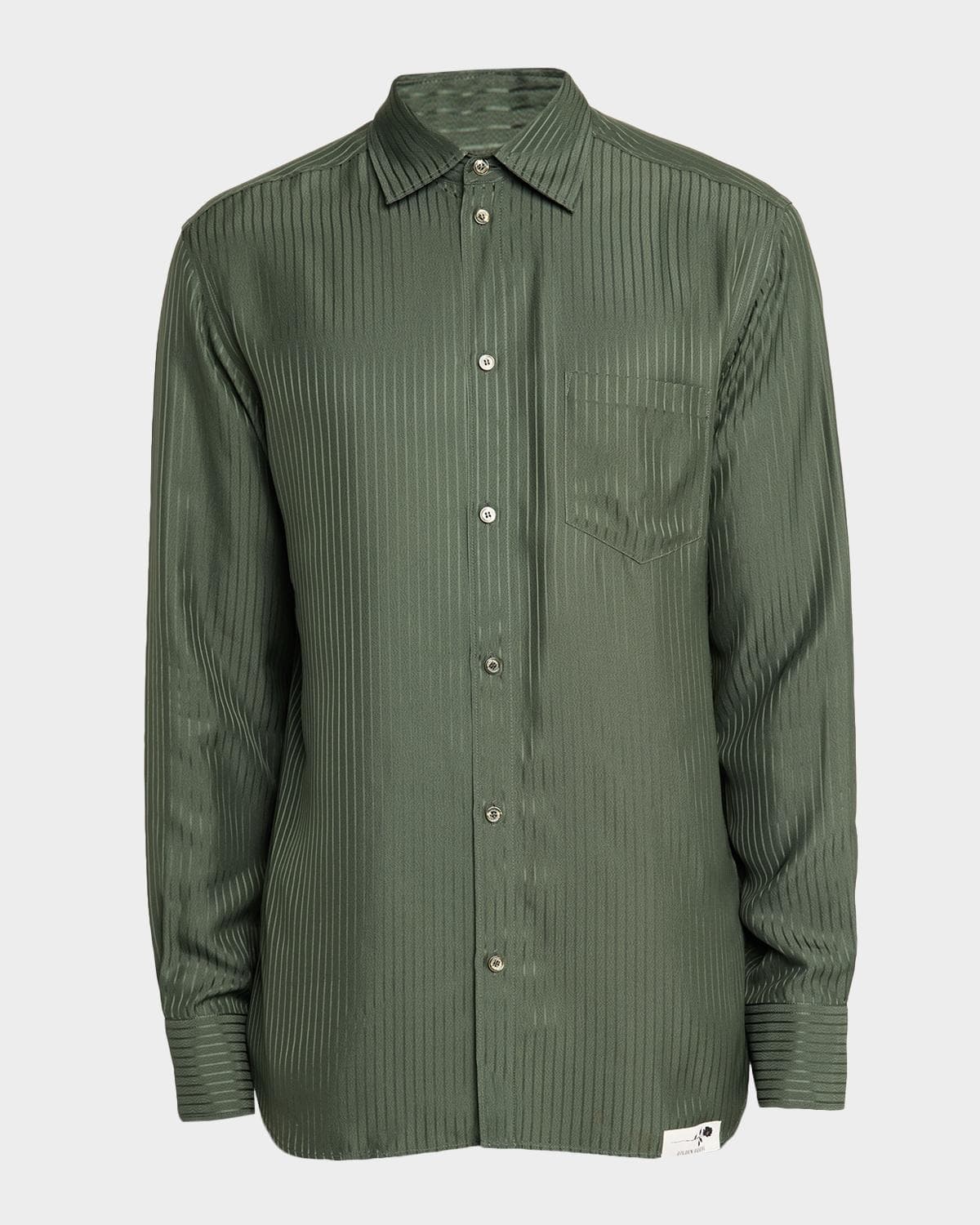 Golden Goose Men's Vertical Stripe Pocket Button-Down Shirt