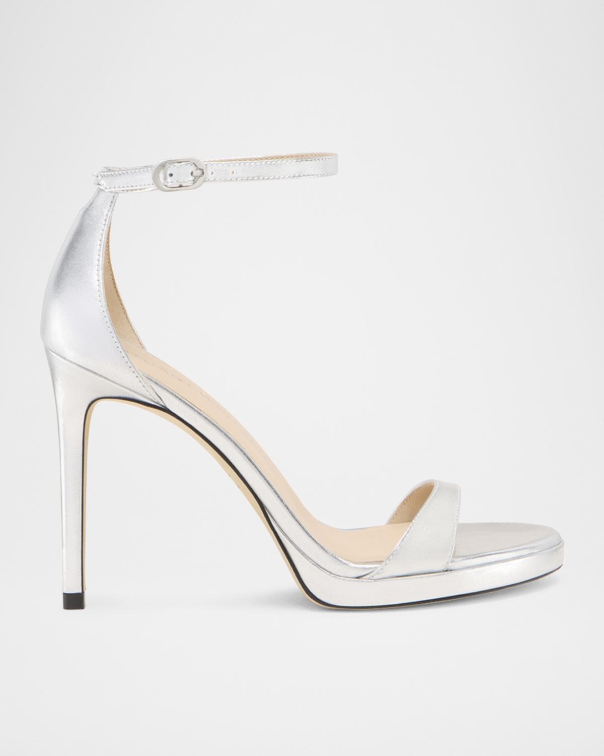 Stuart Weitzman Nudist Metallic Ankle-Wrap Platform Sandals