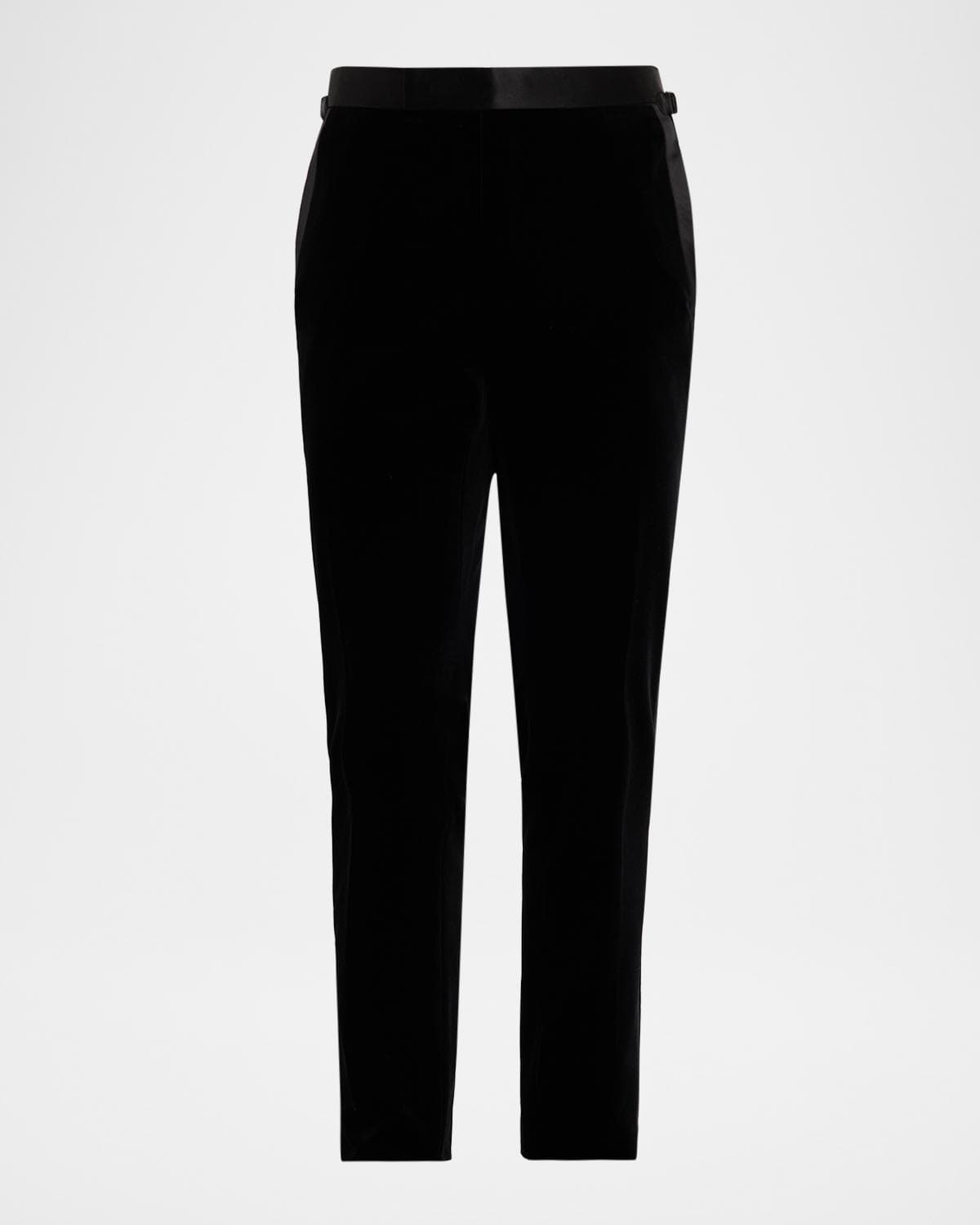 TOM FORD Men's Shelton Velvet Tuxedo Stripe Formal Pants
