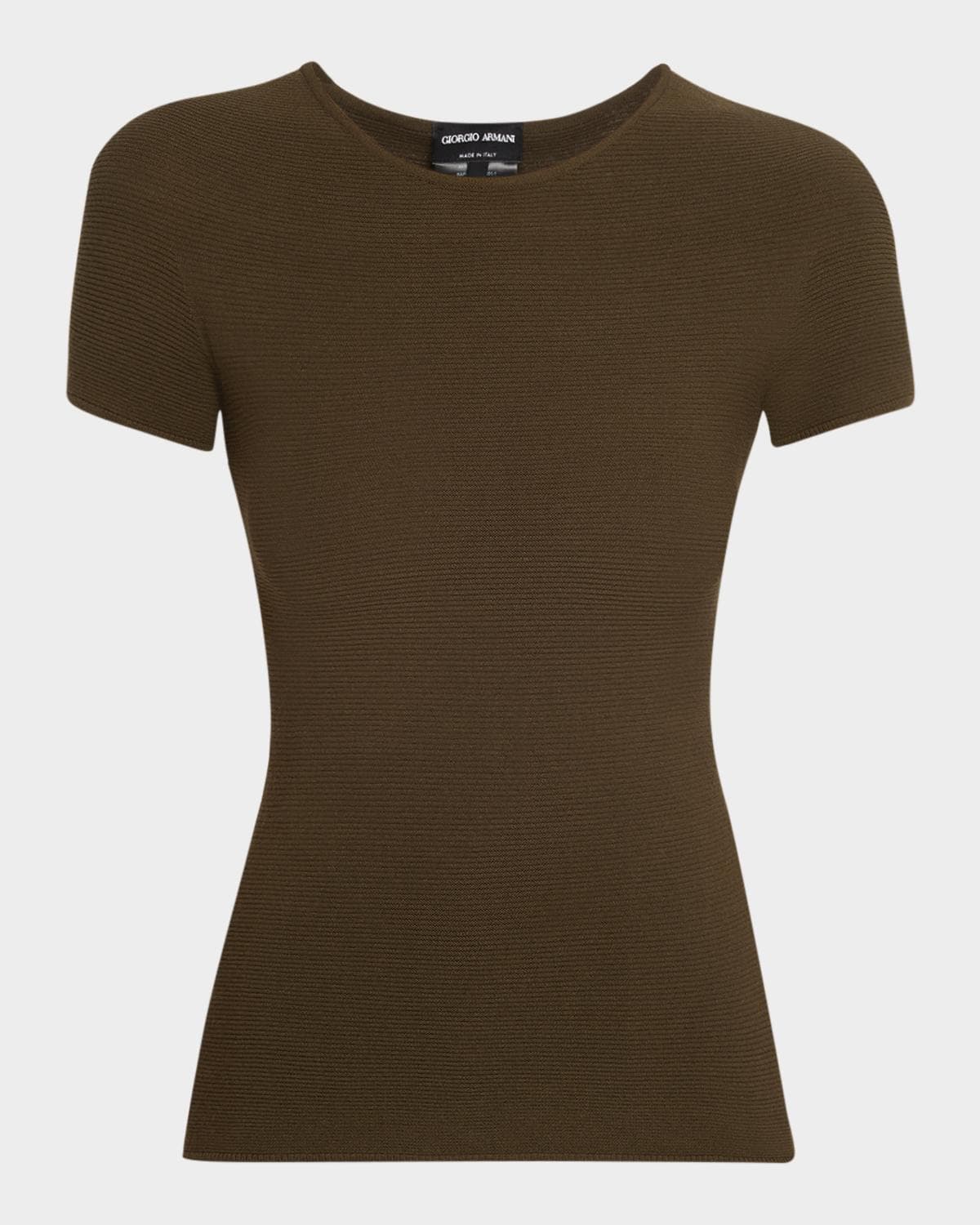 Giorgio Armani Ottoman Knit Fitted Short-Sleeve T-Shirt