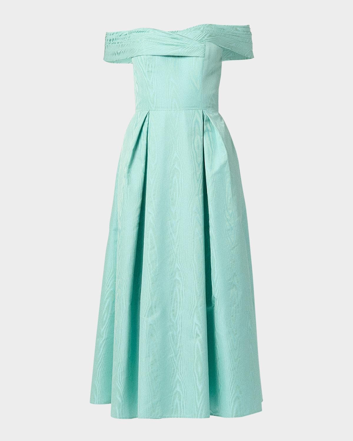 Shoshanna June Pleated Off-Shoulder Midi Dress