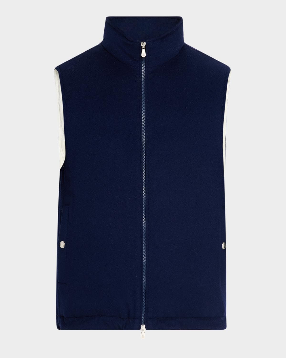 Brunello Cucinelli Men's Wool Full-Zip Vest · MEDIUM