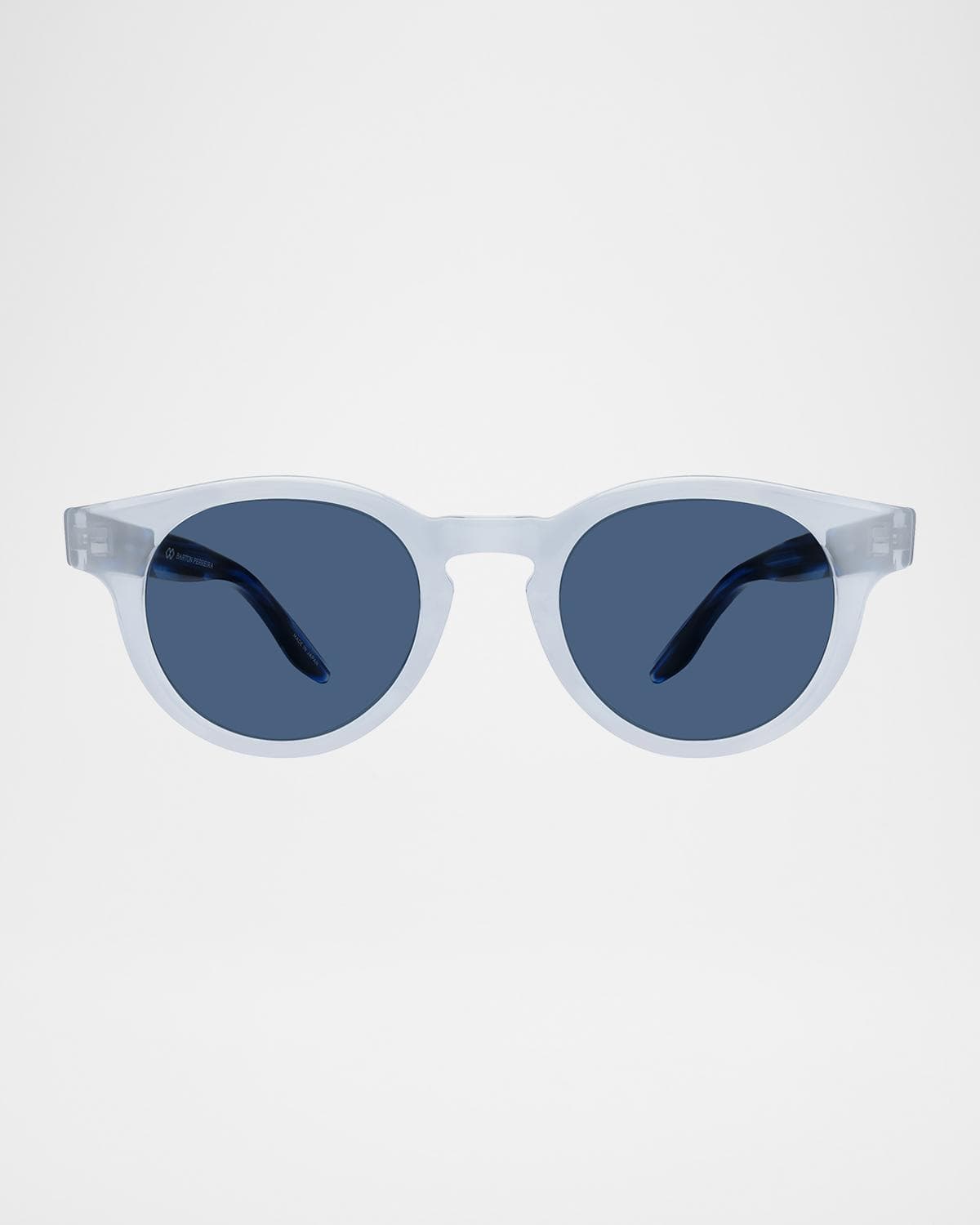 Barton Perreira Men's Oxford Acetate Round Sunglasses