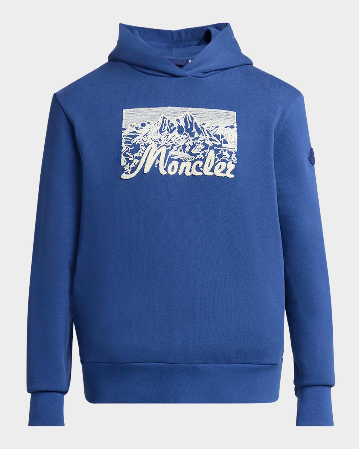 Moncler Men's Chenille Mountain Logo Hoodie