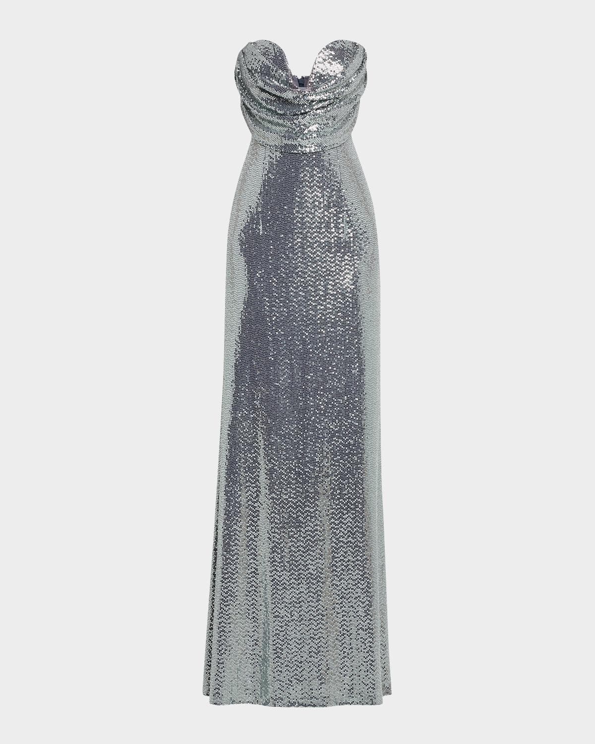 Halston Juliette Strapless Disco Jersey Gown · 8