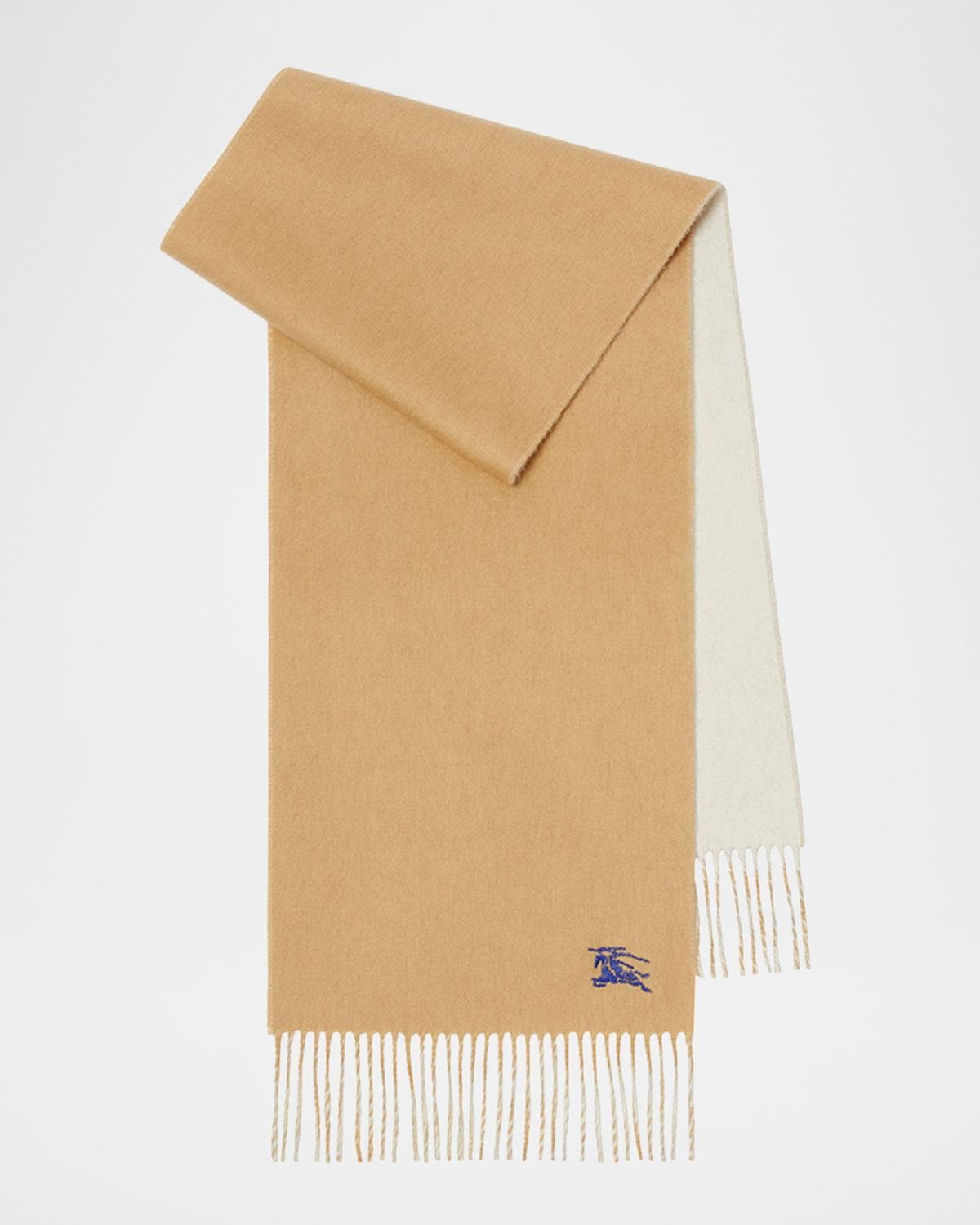 Burberry Men's Cashmere Double-Face EKD Embroidered Scarf