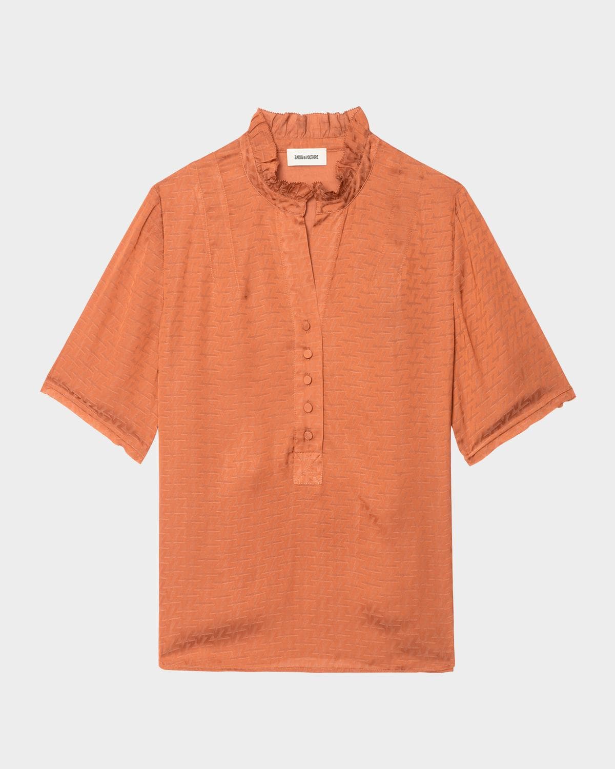 Zadig & Voltaire Topher Satin Monogram Blouse