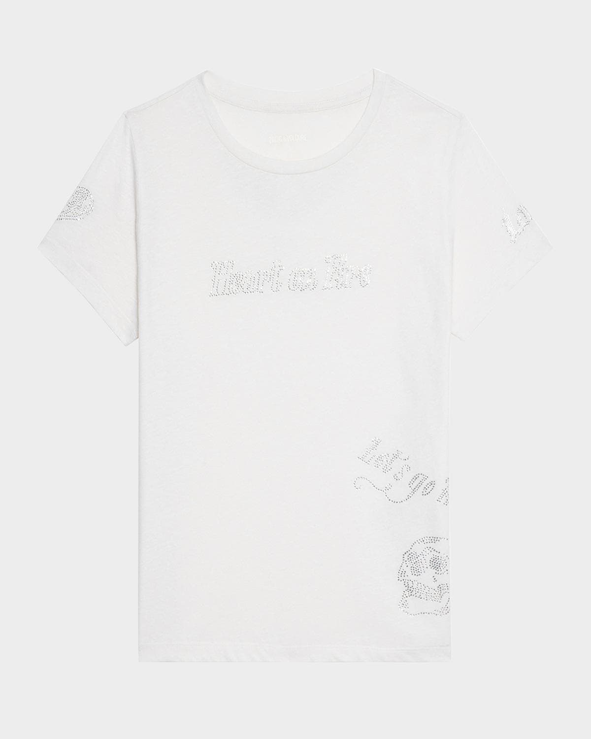 Zadig & Voltaire Alys Strass Hearts on Fire T-Shirt