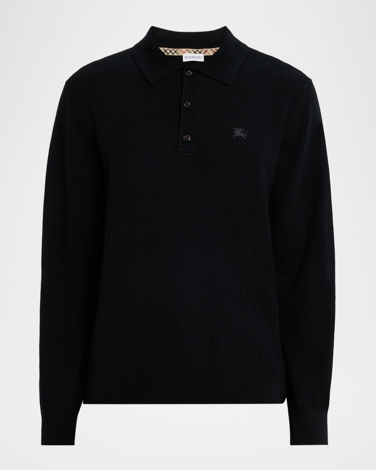 Burberry Men's Embroidered EKD Knit Polo Shirt