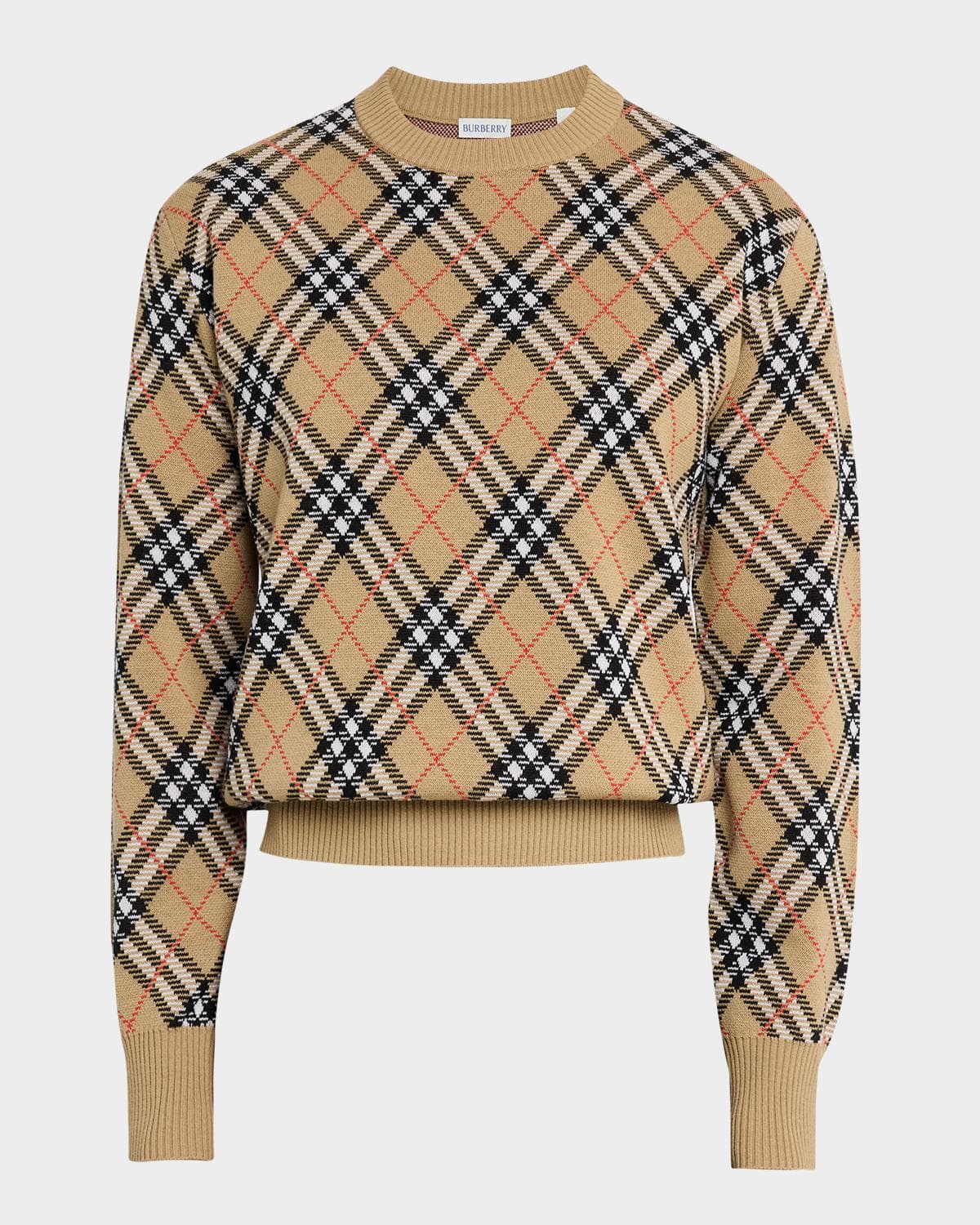 Burberry Men's Vintage Check Knit Crewneck Sweater