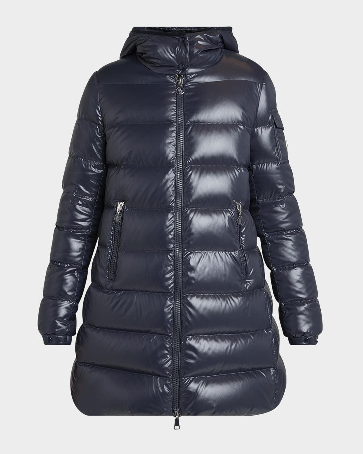 Moncler Courcelles Long Hooded Down Puffer Coat