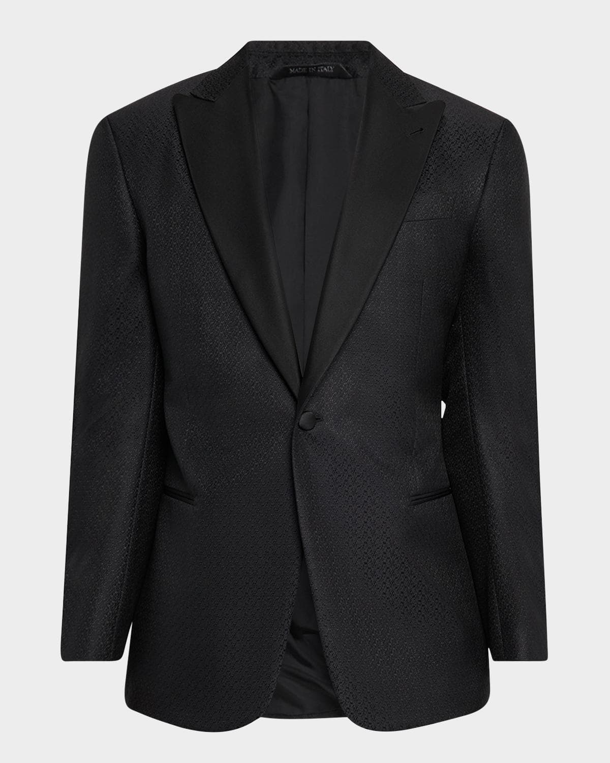 Giorgio Armani Men's Honeycomb Satin Peak Lapel Dinner Jacket