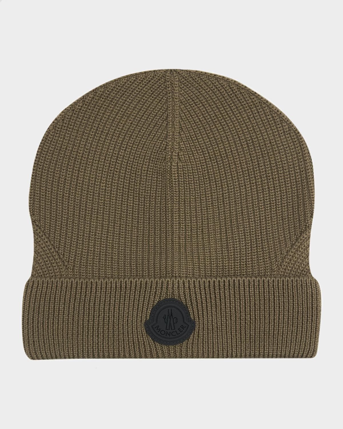 Moncler Men's Wool Beanie with Tonal Logo