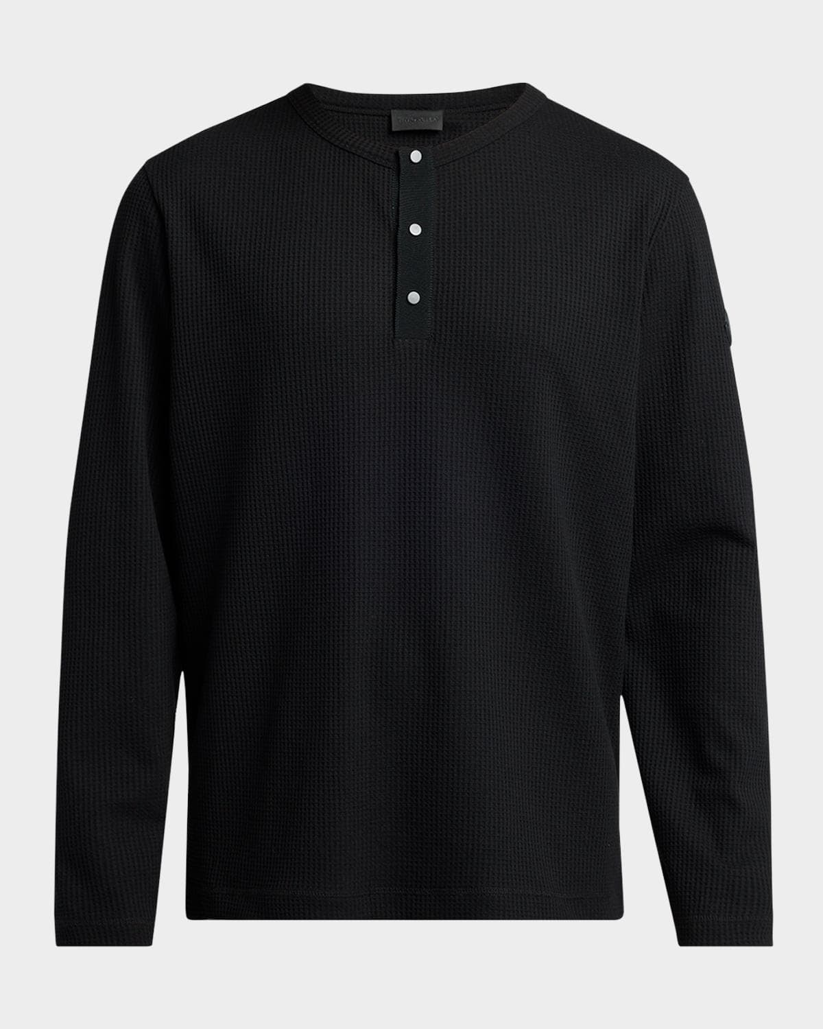 Moncler Men's Waffle Knit Long-Sleeve Henley T-Shirt