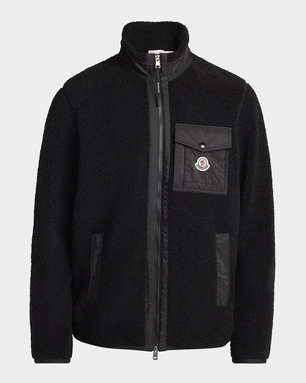 Moncler Men's Teddy Boucle Full-Zip Jacket