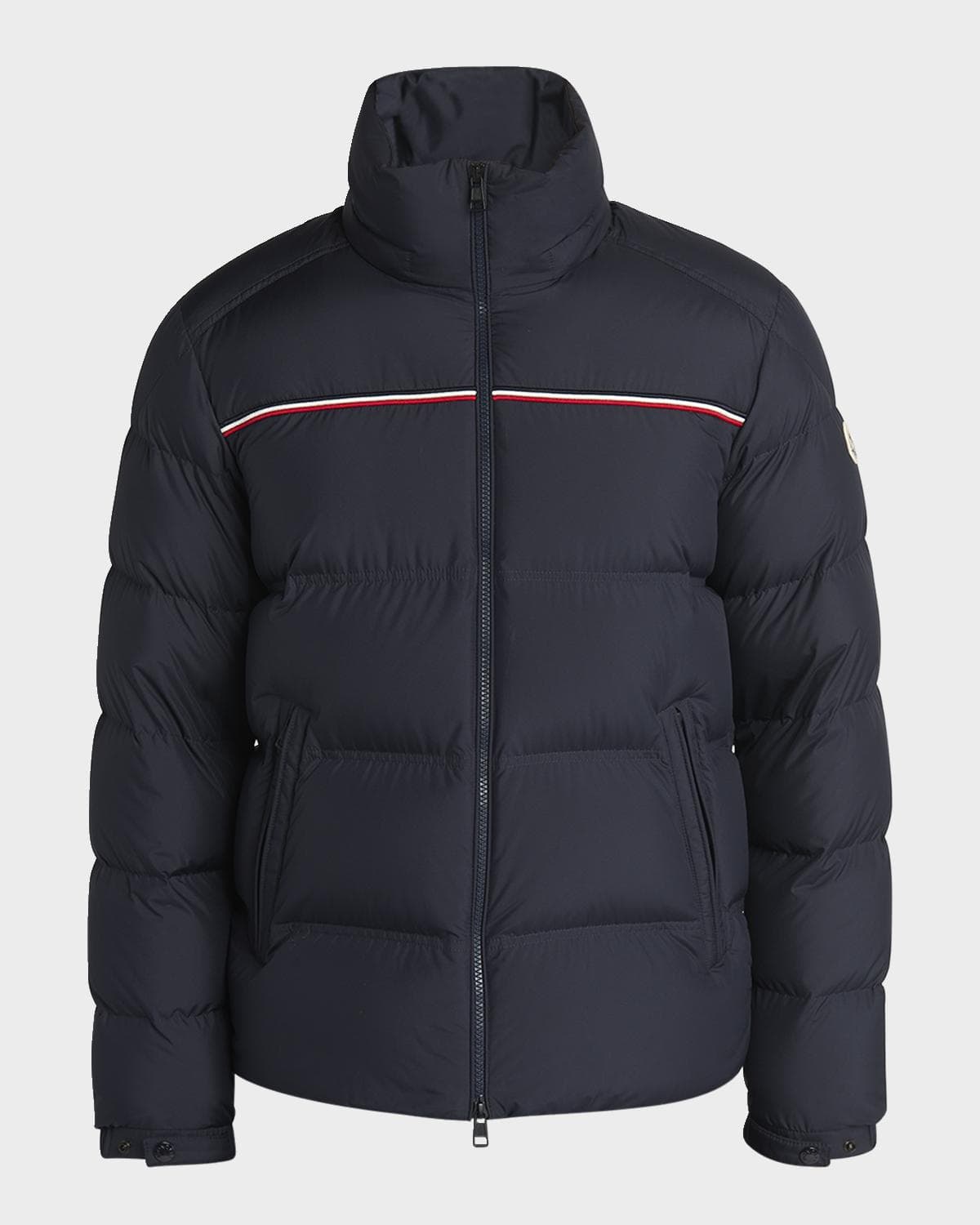 Moncler Men's Bouvaque Tricolor-Trim Down Jacket