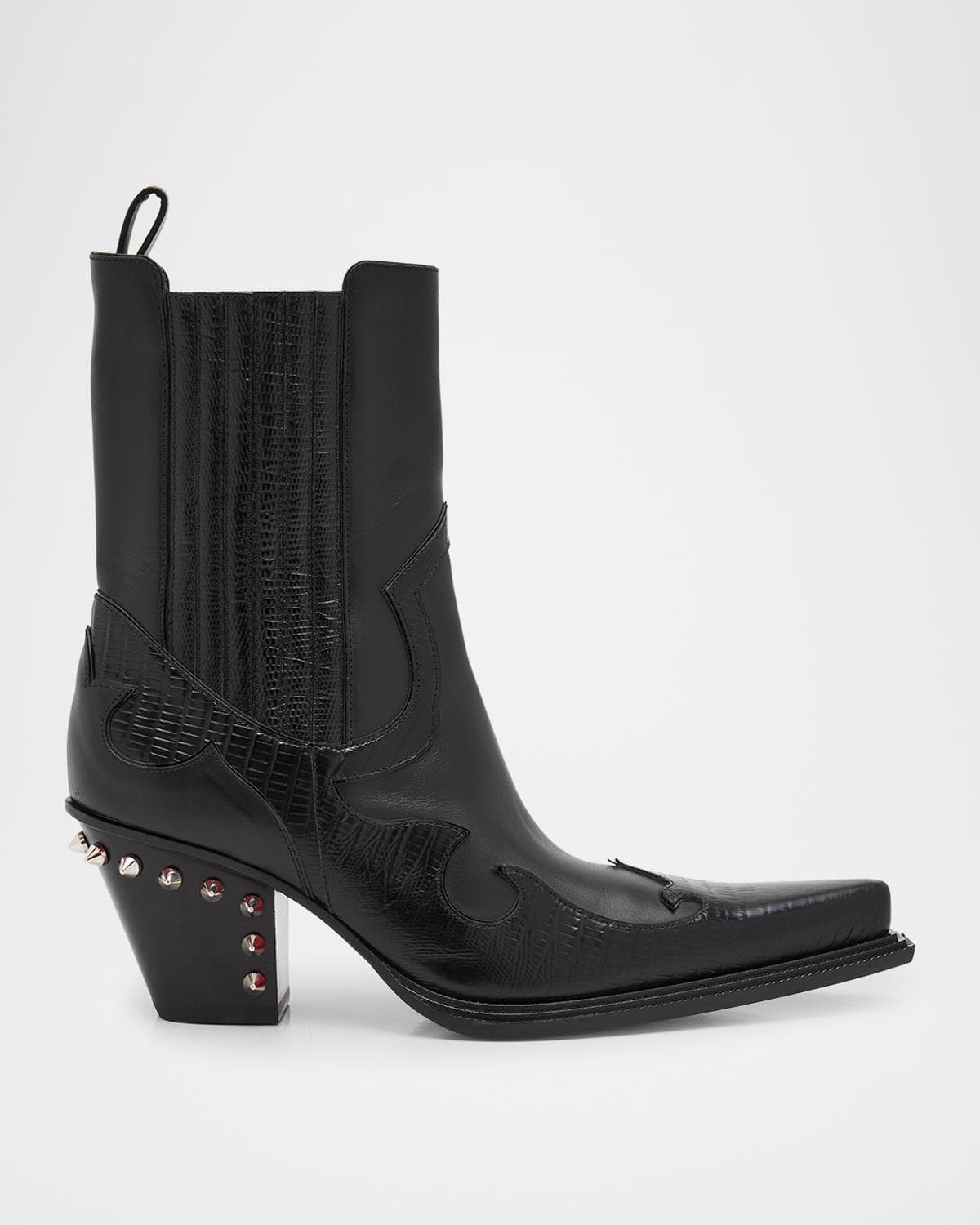 Christian Louboutin Men's Becca Uomo Leather Spike-Heel Western Boots