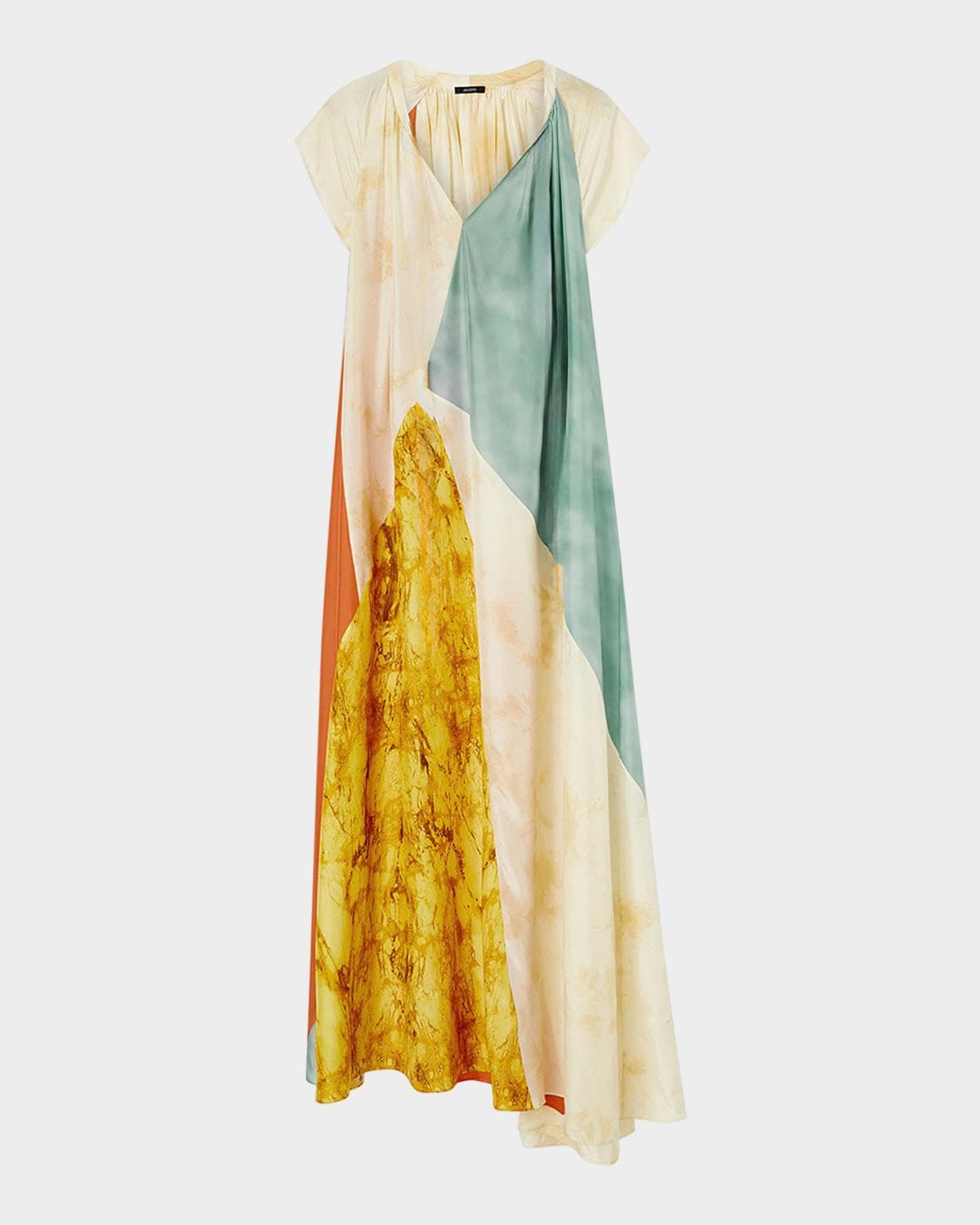 Joseph Tulipa Marble-Print Habotai Silk Maxi Dress