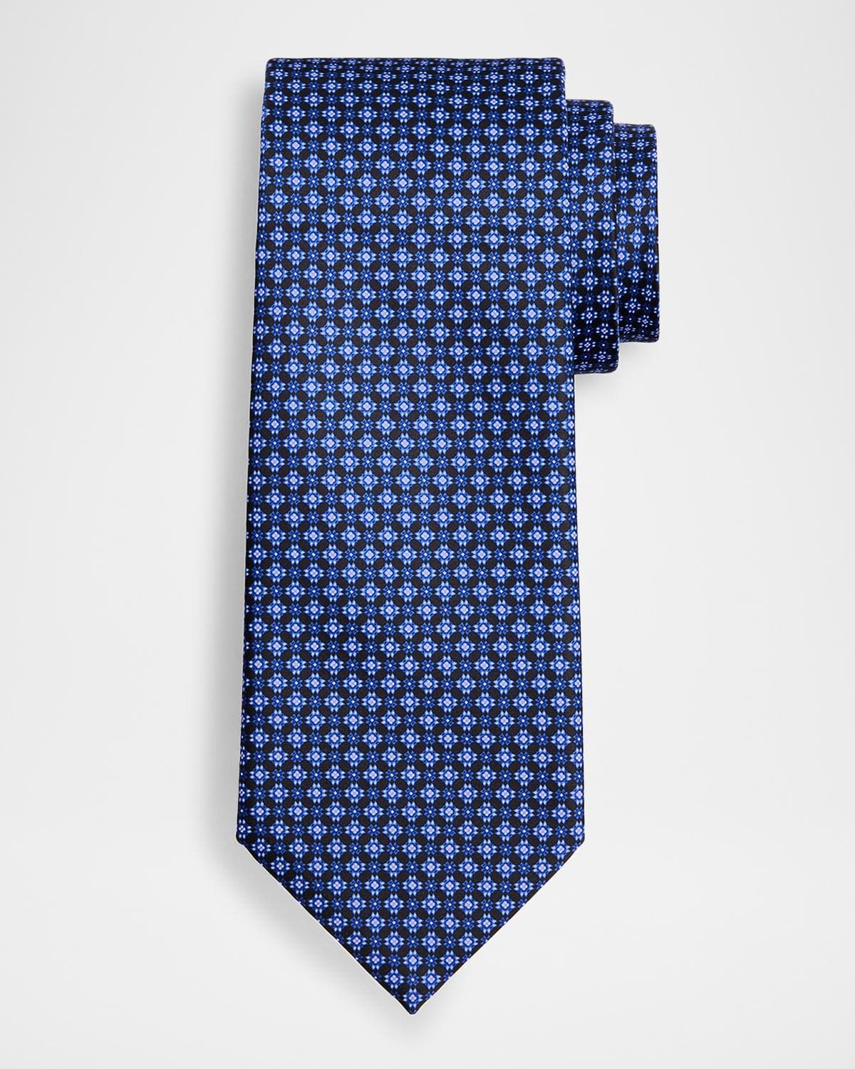 Stefano Ricci Men's Connected Geometric Silk Tie