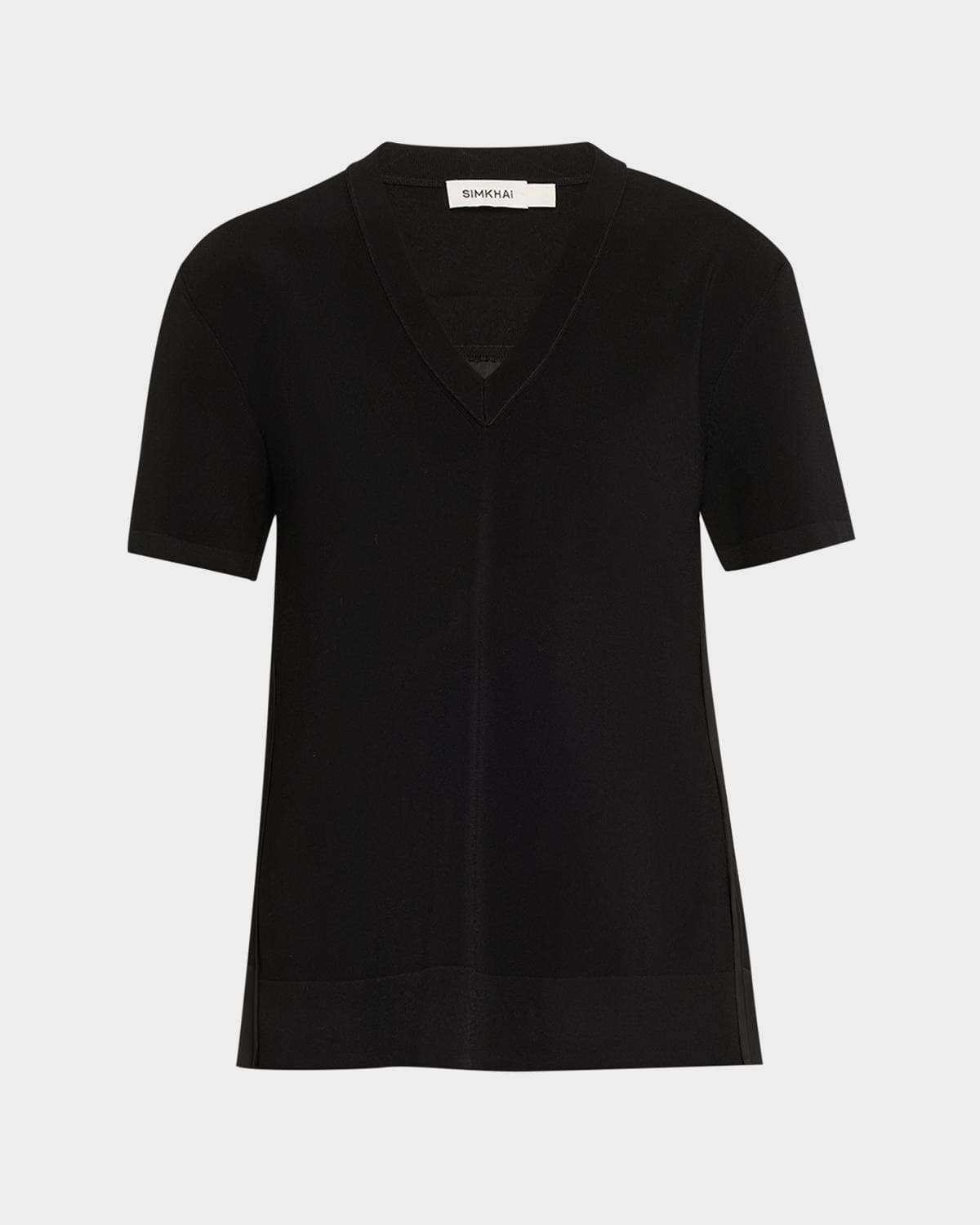 SIMKHAI Guthrie V-Neck Pleated Tunic Top