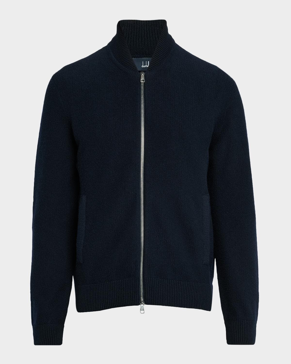 dunhill Men's Cotton and Cashmere Knit Full-Zip Bomber Sweater