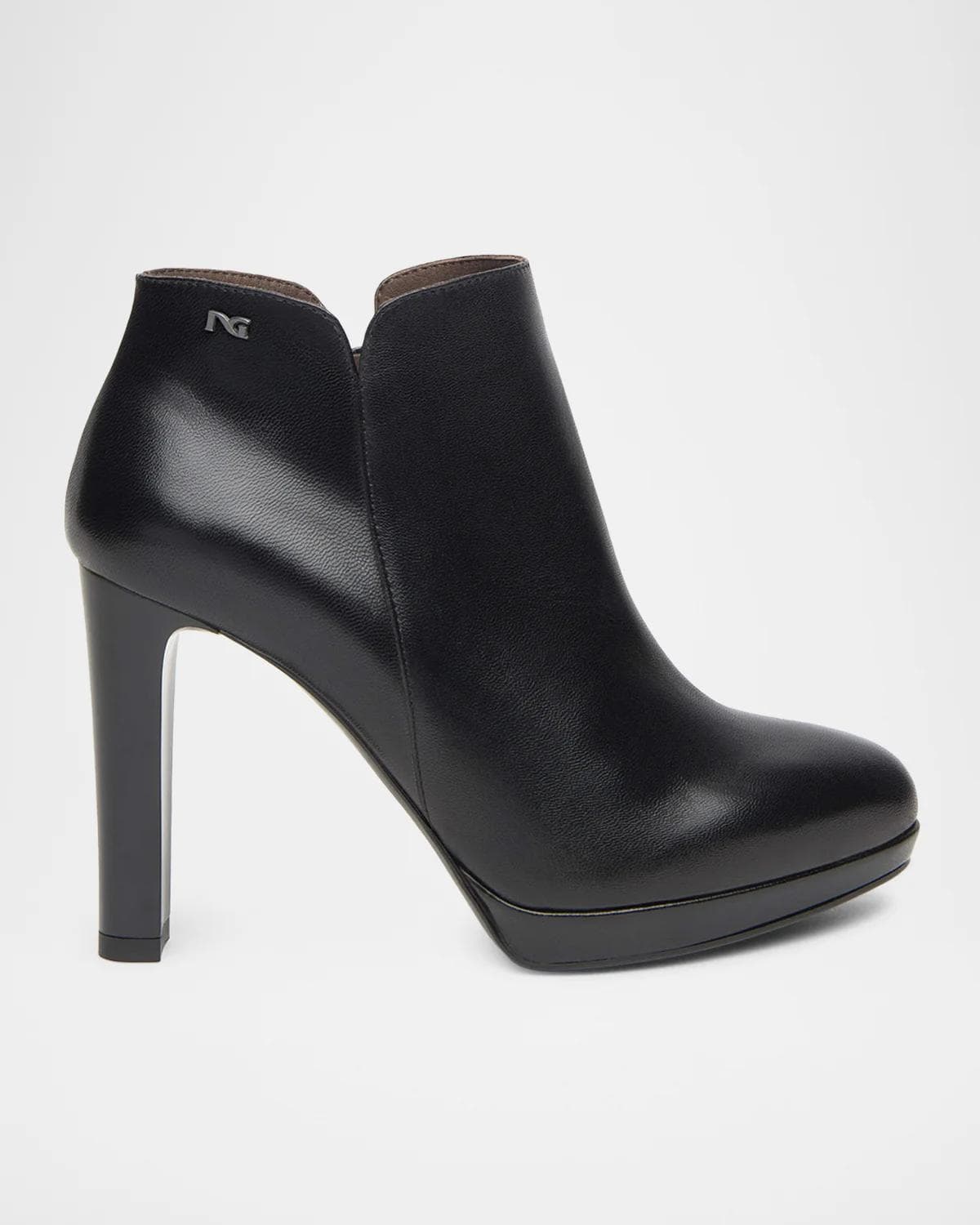 NeroGiardini Leather Block-Heel Ankle Booties