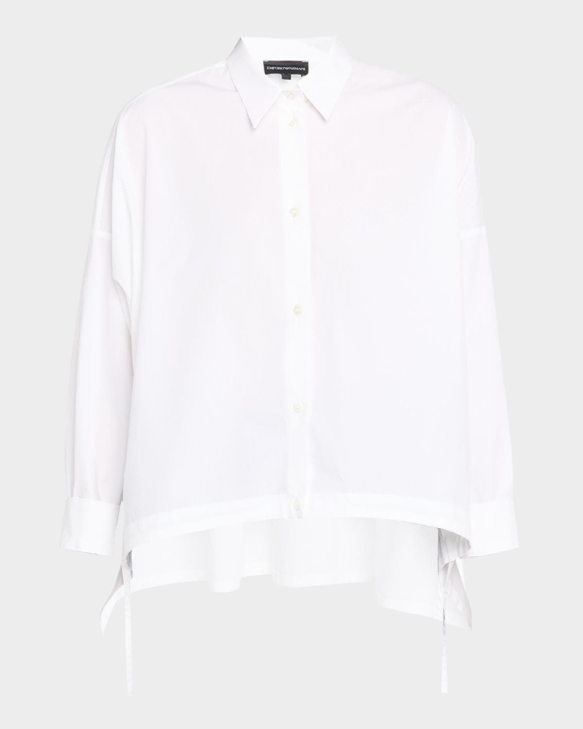 Emporio Armani Oversized Button-Down Cotton Poplin Shirt