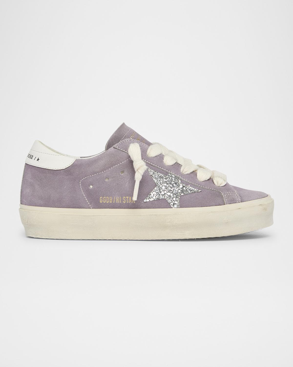 Golden Goose Hi Star Suede Glitter Low-Top Sneakers