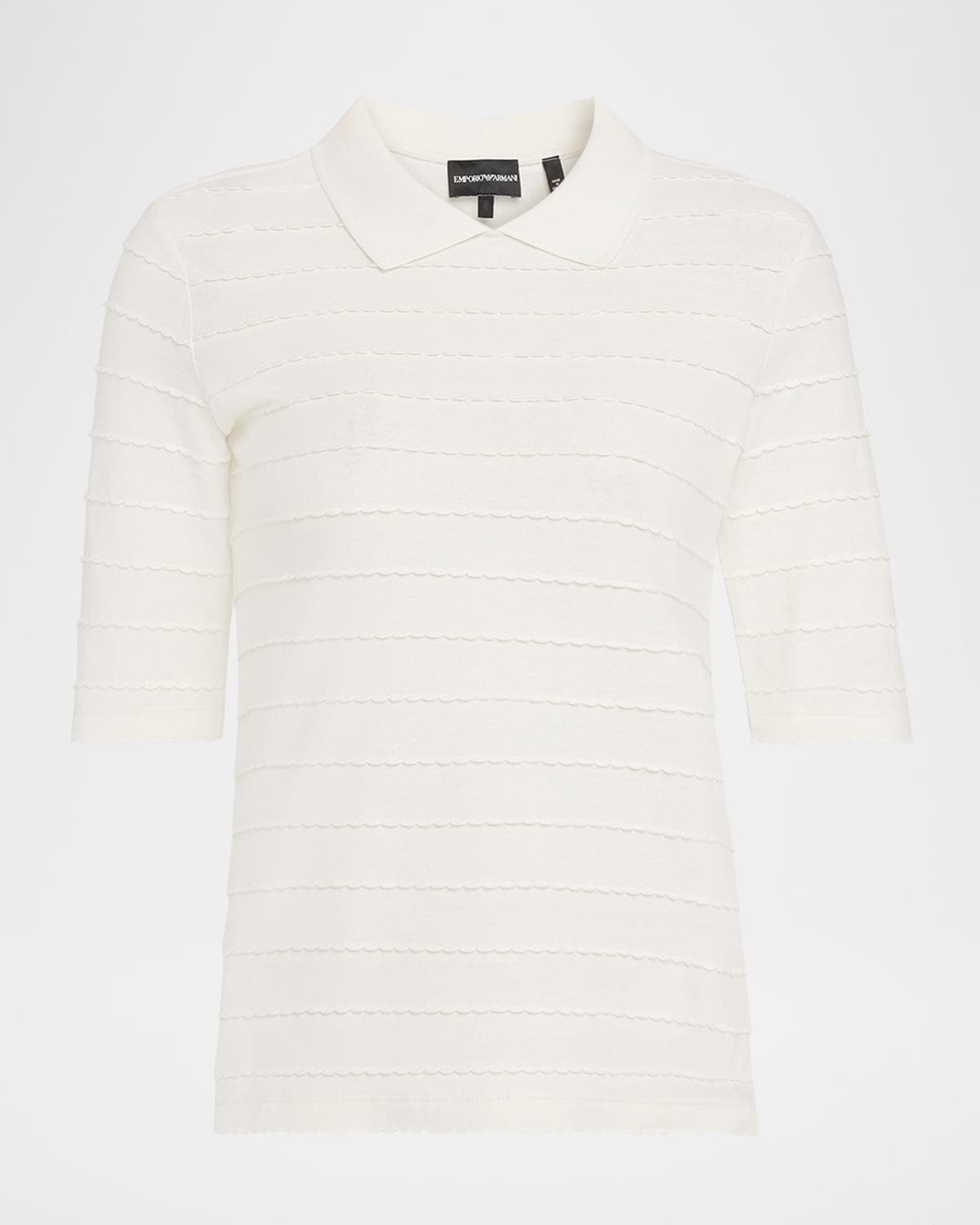 Emporio Armani Scallop-Trim Cotton Jersey Tee