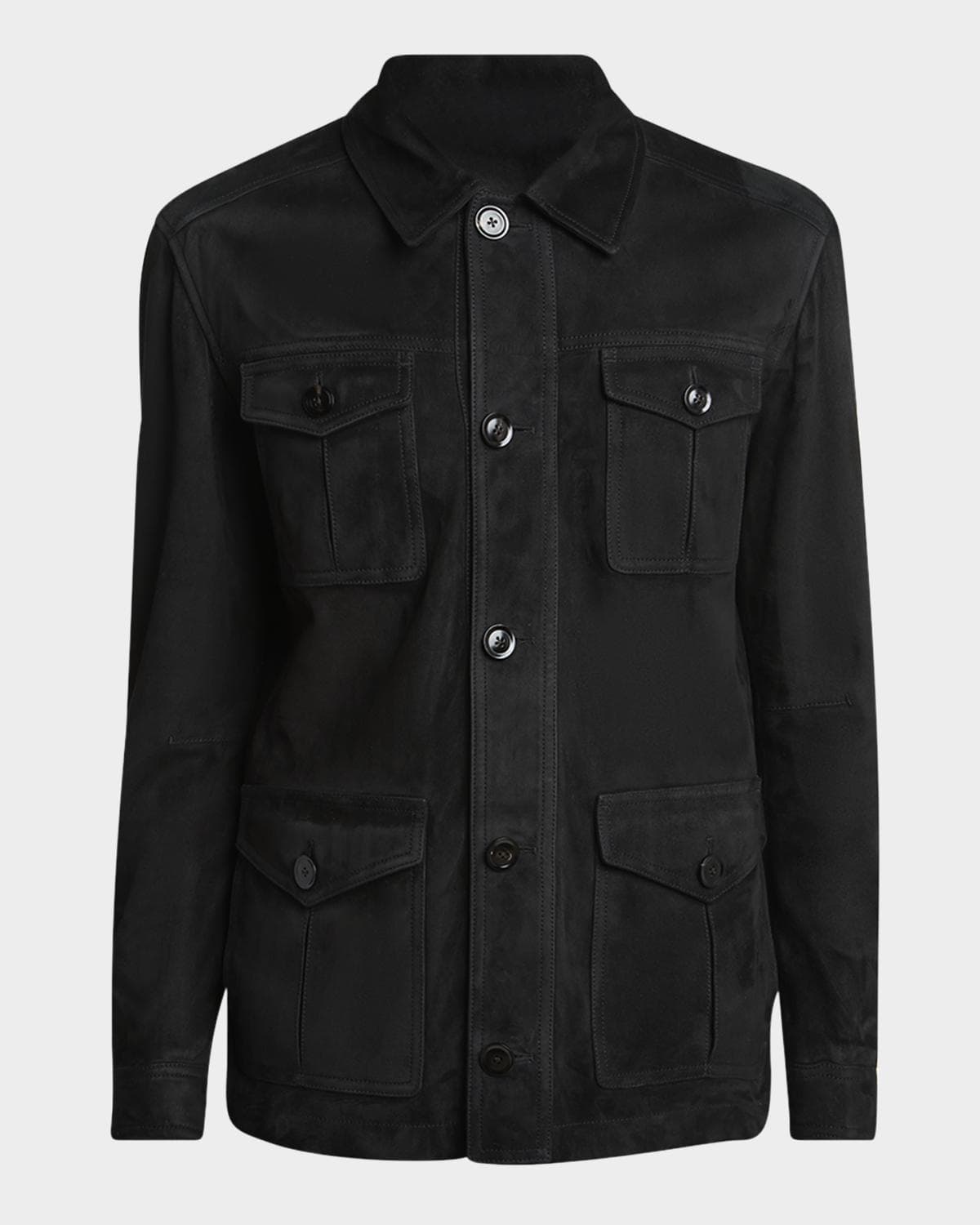 TOM FORD Men's Suede Four-Pocket Military Jacket