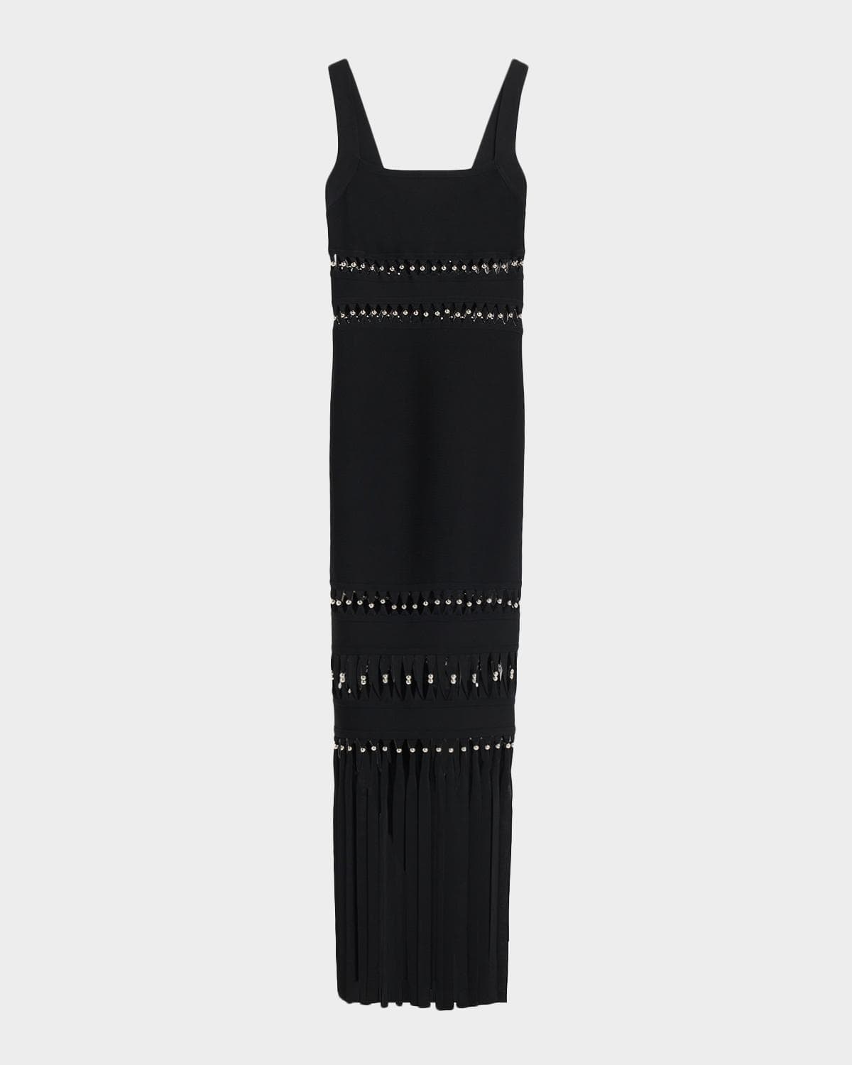 Hervé Léger The Ines Beaded-Cutout Fringe Gown