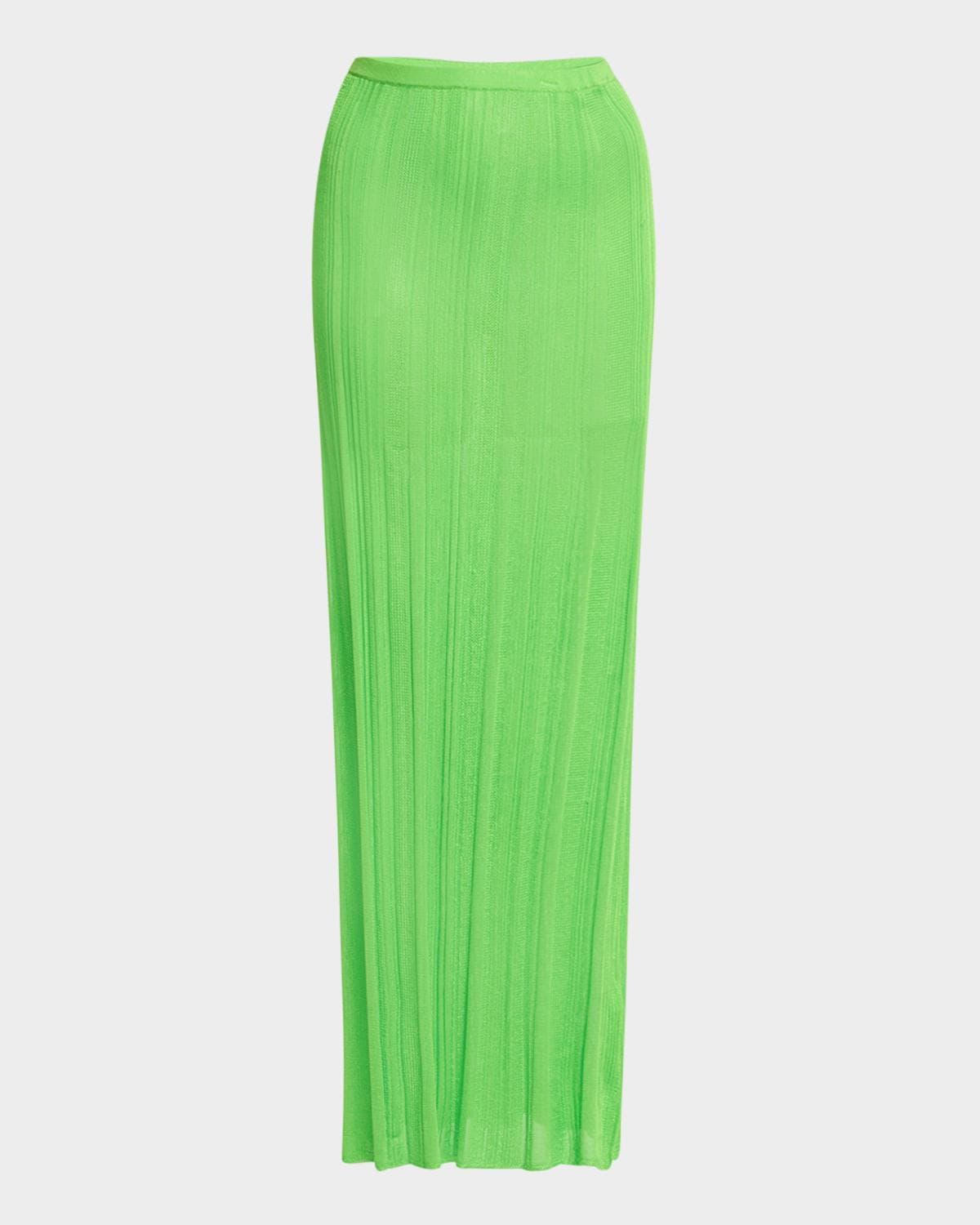 Gabriela Hearst Daniella Plisse Silk Knit Maxi Skirt