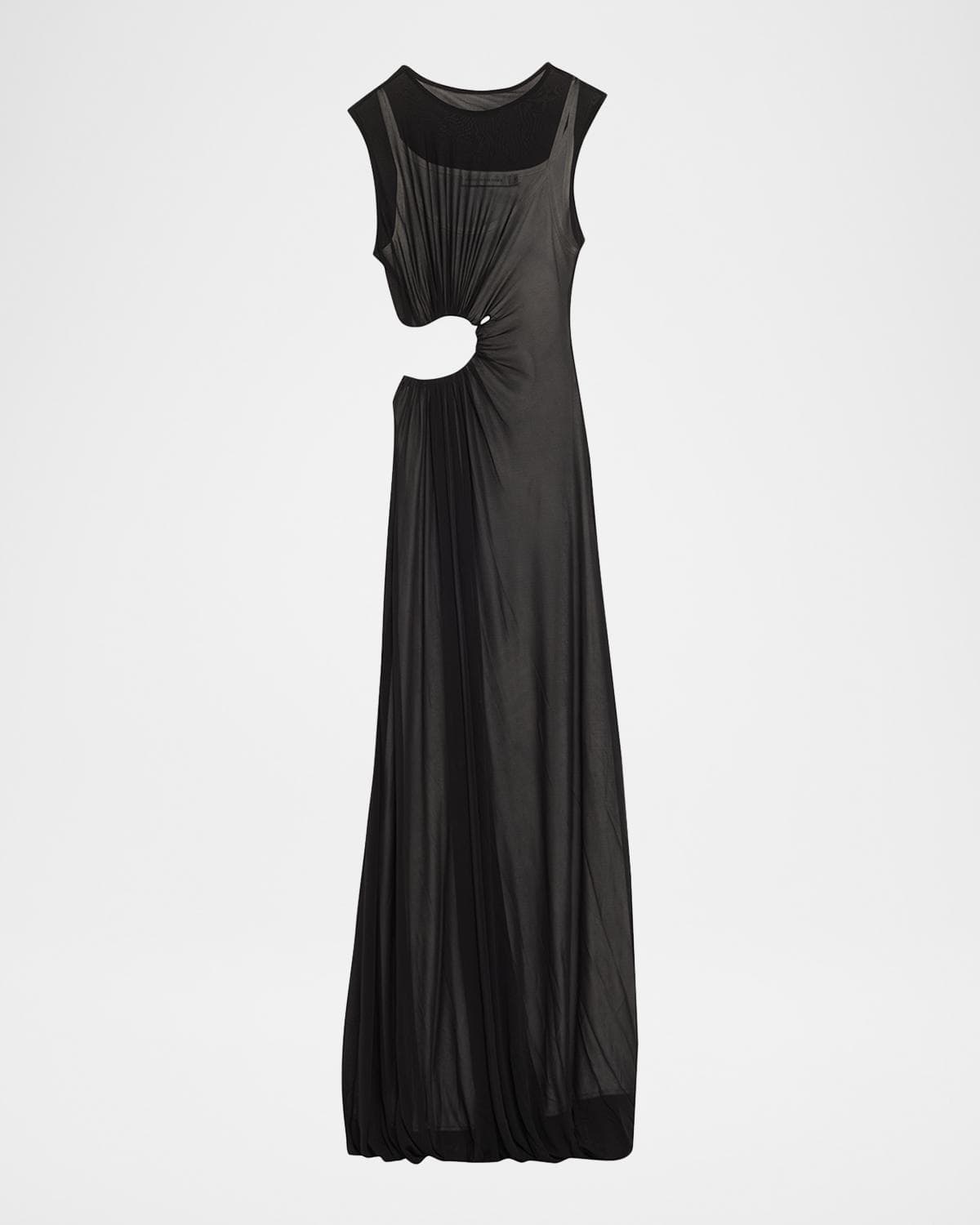 Christopher Esber Ruched Paisley Cutout Maxi Bubble Dress
