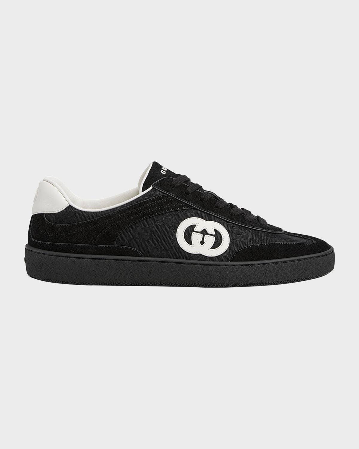 Gucci Men's G75 Canvas and Suede T-Toe Low-Top Sneakers