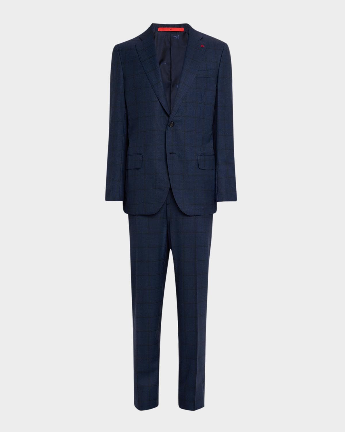 Isaia Men's Wool Windowpane Plaid Two-Piece Suit