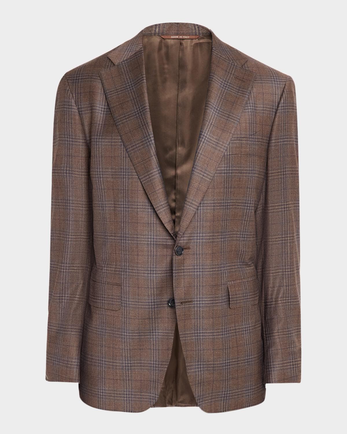 Canali Plaid Wool Single-Breasted Blazer